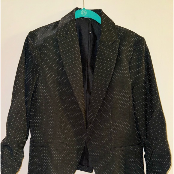 Amanda & Chelsea blazer black with polka dots petite size 8p *NWT* - Picture 4 of 4